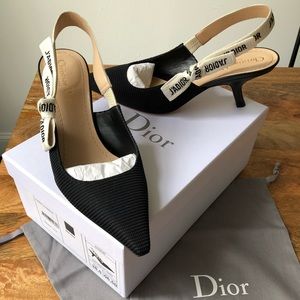 Dior J’Adoir Slingback - Black Fabric Size 38.5